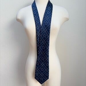 Dallas Cowboys Nfl Tie Star Plaid Logo Football Team Apparel Gift Navy Blue Mens